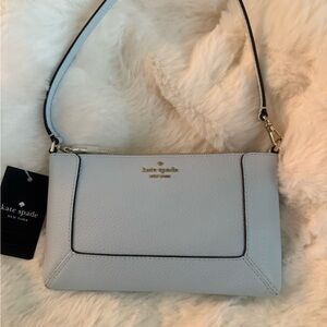 NWT Kate Spade Crisp Sky Blue Pebbled Leather Convertible Wristlet